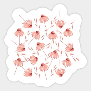 peach little flowers decorative Sticker